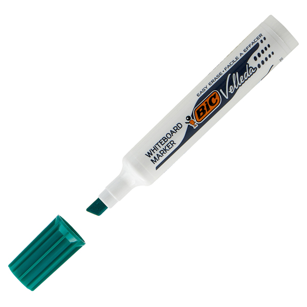  Pennarello Whiteboard Marker Velleda 1791 - punta a scalpello da 3,3 a 4,6mm - verde - Bic 