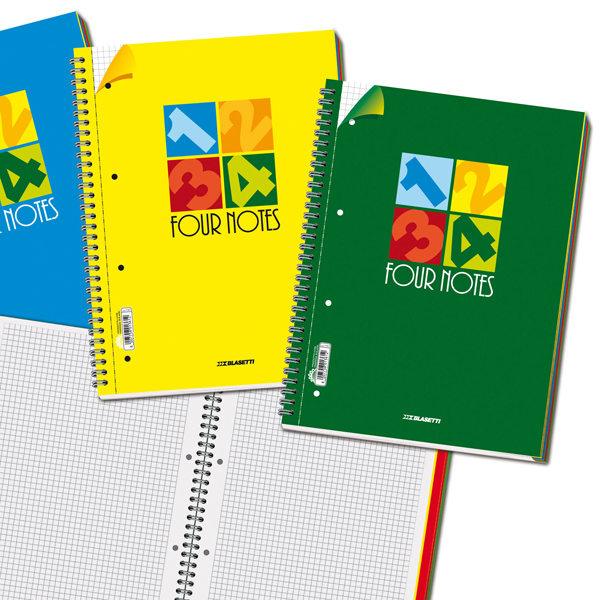  Blocco spirale Four Notes - 5mm - 222 x 297mm - 70gr - 120 fogli - Blasetti 