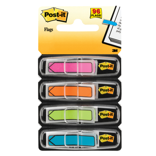  Segnapagina Post-it Index Mini Freccia - 684-ARR4 - 4 colori vivaci - Post-it - conf. 96 pezzi 