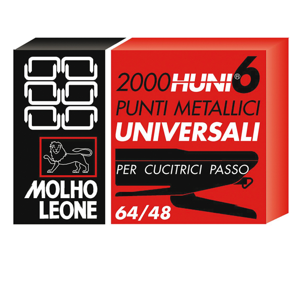  Punti universali - 6/4 - metallo - Molho Leone - conf. 2000 pezzi 