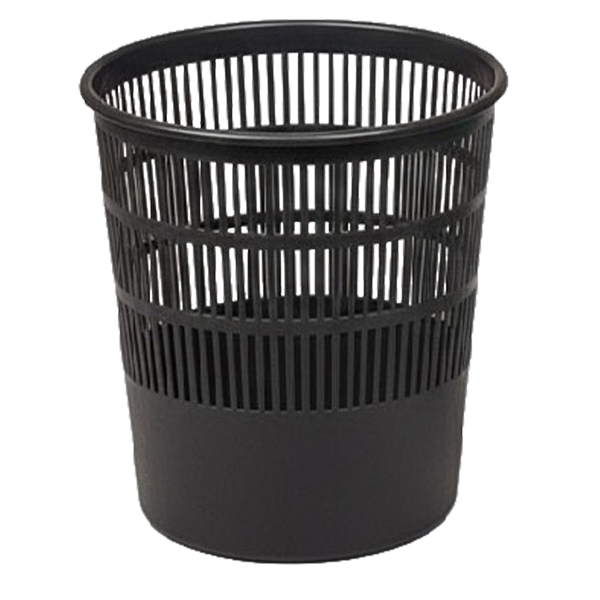  Cestino gettacarte - traforato - altezza 31,5 cm - diametro 30 cm - 15 L - nero - Methodo 