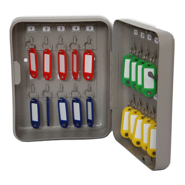  Cassetta portachiavi da muro - 20 x 16 x 7 cm - 20 posti - grigio antracite - Metalplus 