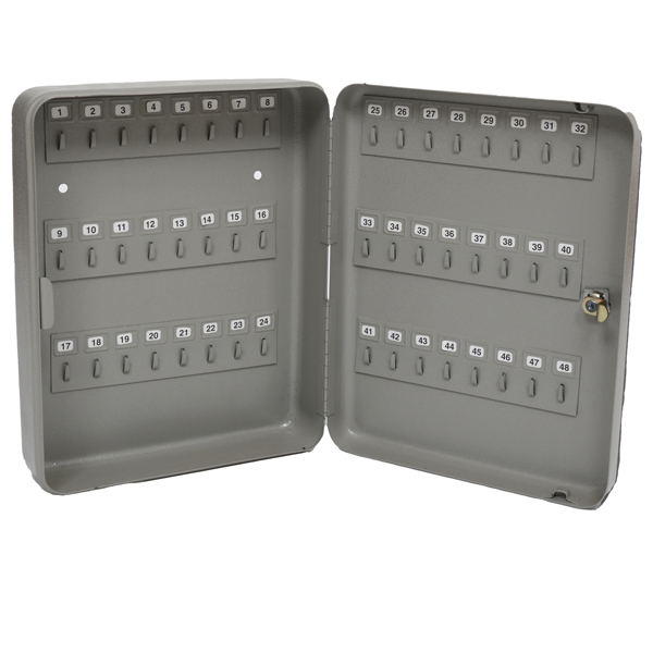  Cassetta portachiavi da muro - 30 x 24 x 7 cm - 48 posti - grigio antracite - Metalplus 