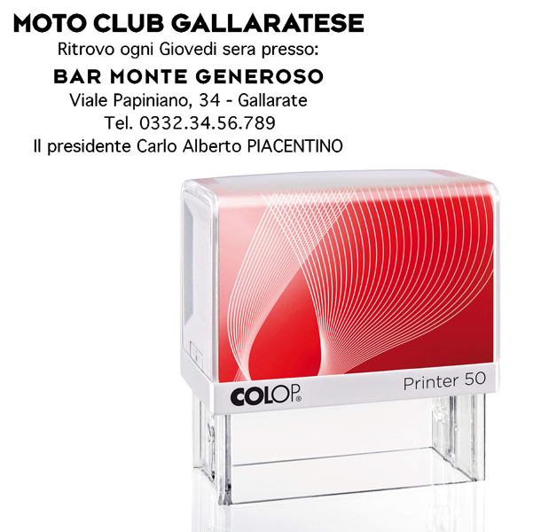  Timbro Printer 50 - 30 x 69 mm - 7 righe - autoinchiostrante - nero - Colop 