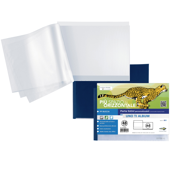  Portalistini personalizzabile Uno TI - 30x22 cm (album) - 48 buste - blu - Sei Rota 