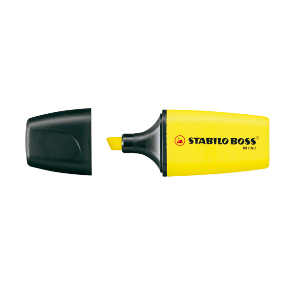  Evidenziatore Boss Mini - punta scalpello - tratto 2 - 5 mm - giallo 24 - Stabilo 