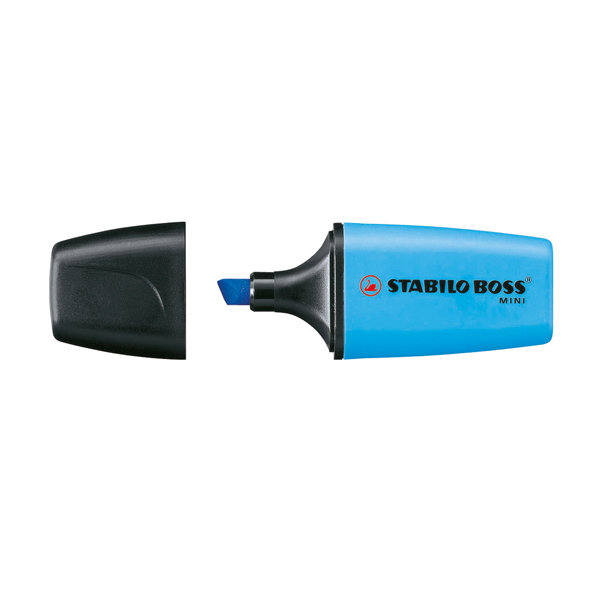  Evidenziatore Boss Mini - punta a scalpello - tratto 2 - 5 mm - azzurro 31 - Stabilo 