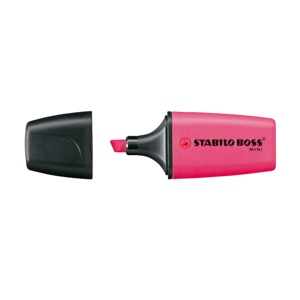  Evidenziatore Boss Mini - punta a scalpello - tratto 2 - 5 mm - rosa 56 - Stabilo 