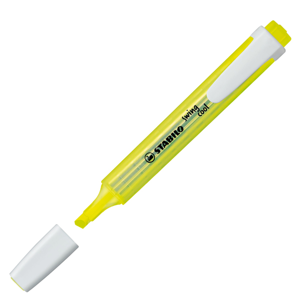  Evidenziatore Stabilo Swing Cool - punta scalpello - tratto 1 4 mm - giallo 24 - Stabilo 
