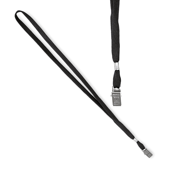  Cordoncino per portabadge - 49 x 1 cm - nero - Lebez - conf. 100 pezzi 