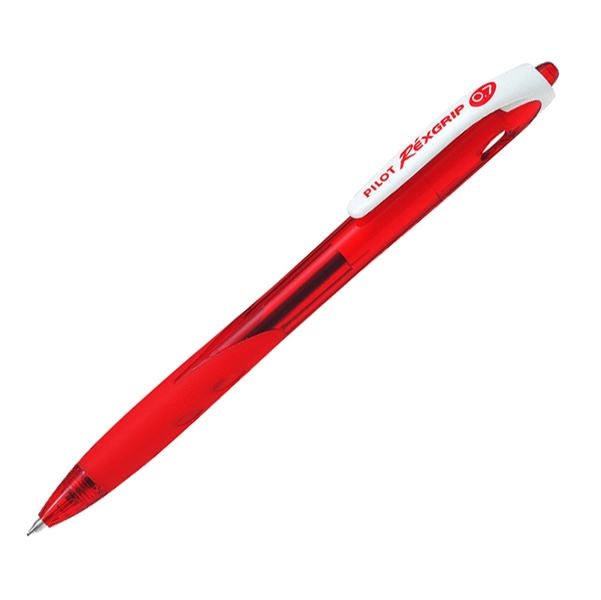 Penna a sfera a scatto Rexgrip Begreen - punta 0,7mm - rosso - Pilot 