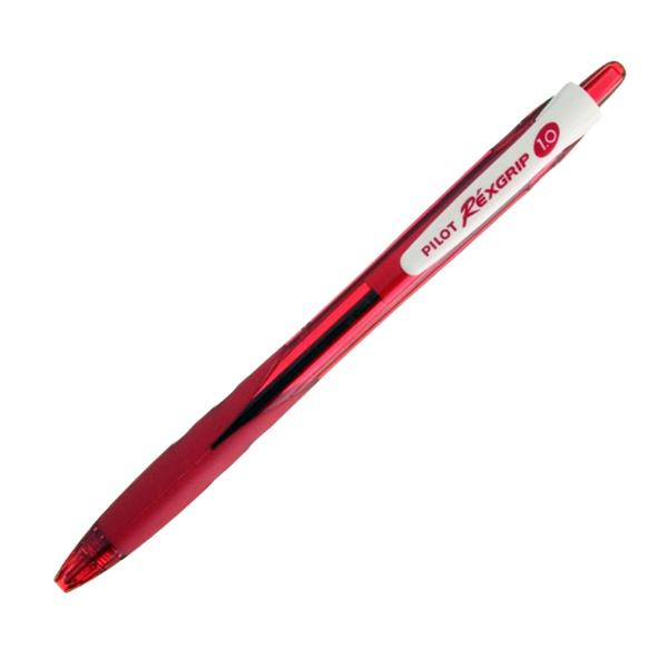  Penna a sfera a scatto Rexgrip Begreen - punta 1,0mm - rosso - Pilot 