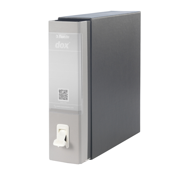  Registratore Dox 1 - dorso 8 cm - commerciale 23 x 29,7 cm - grigio chiaro - Esselte Dox 