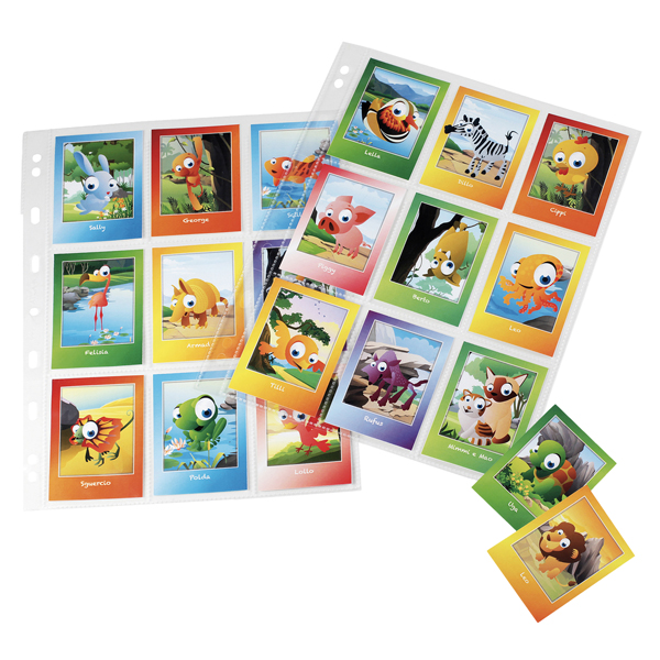  Buste forate Atla K - 21 x 29,7 cm - PP - porta figurine - 9 tasche - liscio - Sei Rota - conf. 10 pezzi 