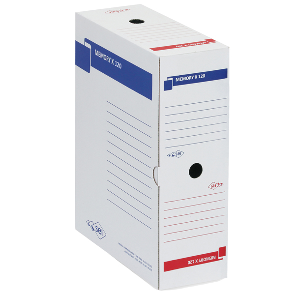  Scatola archivio Memory X120 - 25 x 35 cm - dorso 12 cm - bianco - Sei Rota 