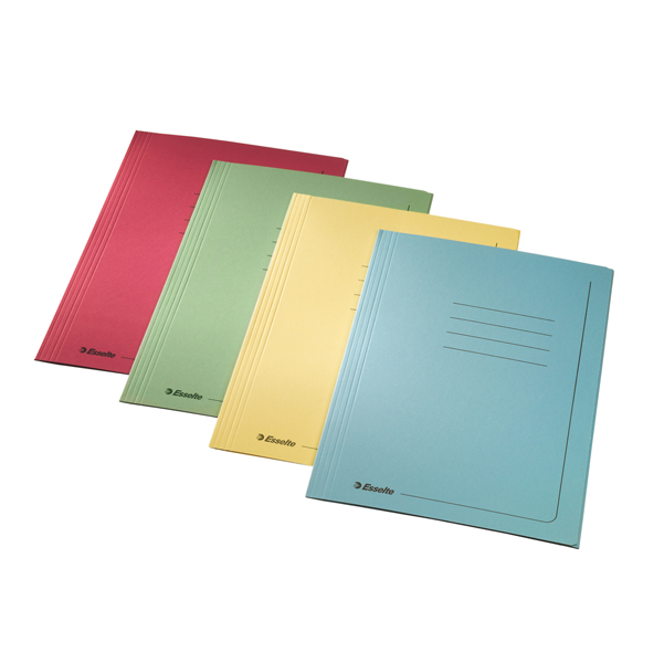  Cartelline 3 lembi - con stampa - cartoncino 295 gr - 25x35 cm - verde - Esselte - conf. 25 pezzi 