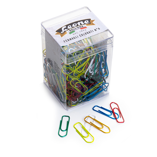  Fermagli metallizzati - n. 4 - 3,2 cm - colori assortiti - Leone - conf. 250 pezzi 