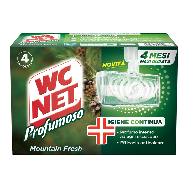  Tavoletta Profumoso Mountain Fresh - WC Net - 4 gabbiette da 34 gr 