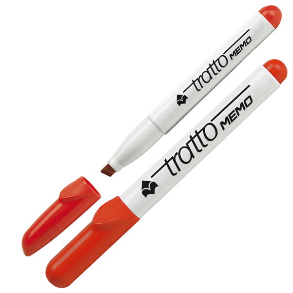  Pennarello a secco Tratto Memo per lavagne cancellabili - punta a scalpello - tratto 6,5mm - rosso - Tratto 