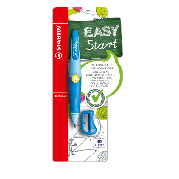  Portamine Easyergo - 3,15mm - per mancini + affilamine - azzurro - Stabilo 