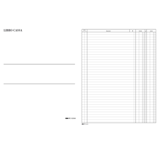  Libro cassa - 31 x 24,5cm - 100 fogli - Edipro 