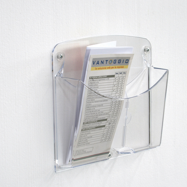  Portariviste da parete Ice - 2 tasche 1/3 A4 - Tecnostyl - set 2 pezzi 