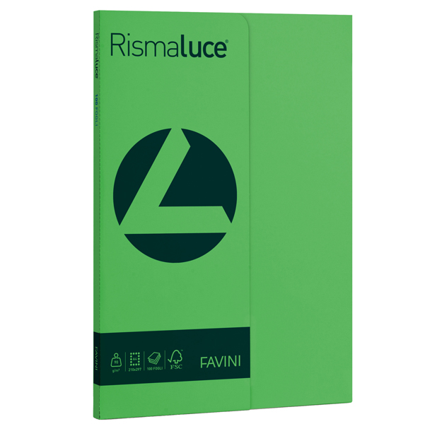  Carta Rismaluce Small - A4 - 90 gr - verde 60 - Favini - conf. 100 fogli 