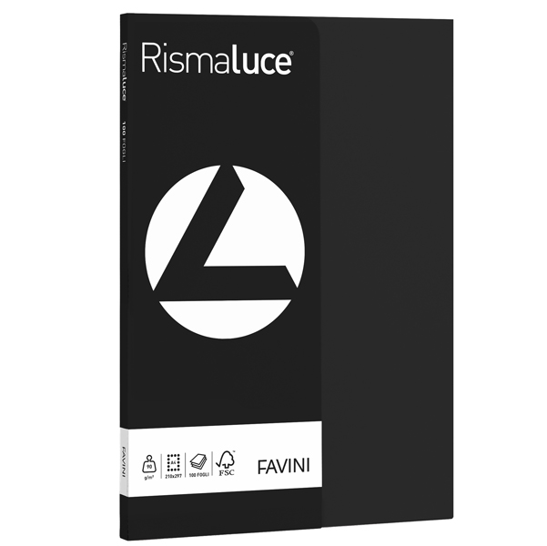  Carta Rismaluce Small - A4 - 90 gr - nero 63 - Favini - conf. 100 fogli 