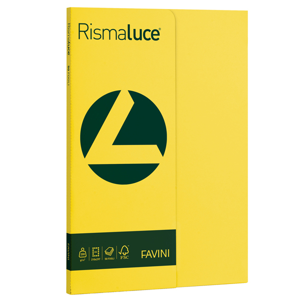  Carta Rismaluce Small - A4 - 200 gr - giallo sole 53 - Favini - conf. 50 fogli 