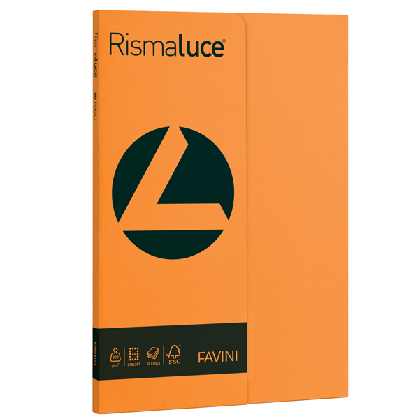  Carta Rismaluce Small - A4 - 200 gr - arancio 56 - Favini - conf. 50 fogli 