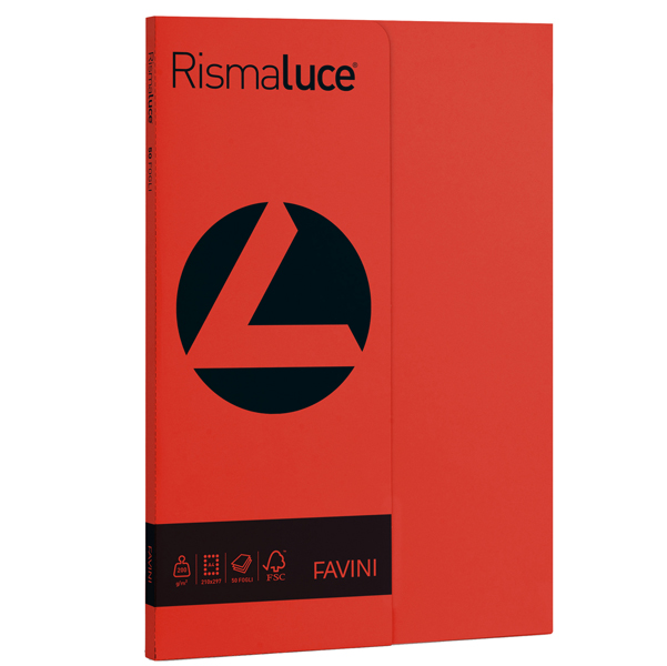  Carta Rismaluce Small - A4 - 200 gr - scarlatto 61 - Favini - conf. 50 fogli 