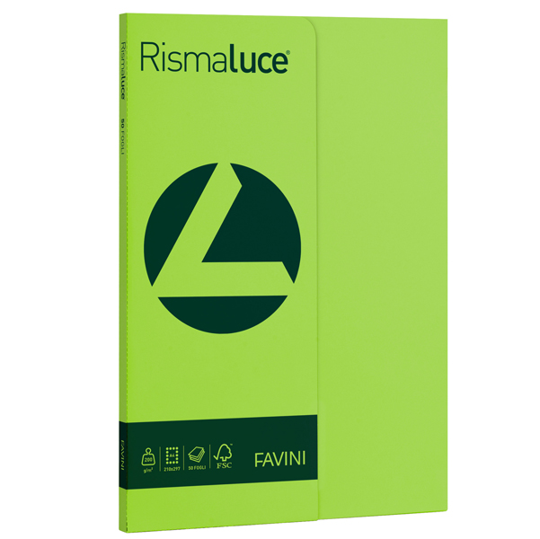  Carta Rismaluce Small - A4 - 200 gr - pistacchio 54 - Favini - conf. 50 fogli 