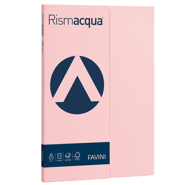  Carta Rismacqua Small - A4 - 90 gr - rosa 10 - Favini - conf. 100 fogli 