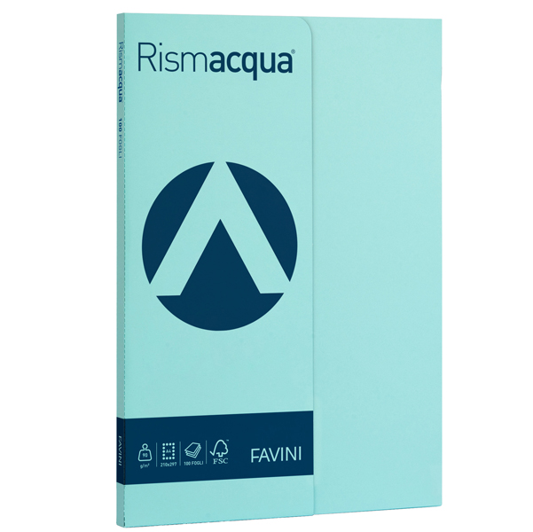  Carta Rismacqua Small - A4 - 90 gr - celeste 08 - Favini - conf. 100 fogli 