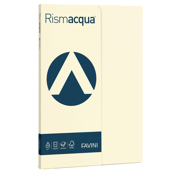  Carta Rismacqua Small - A4 - 200 gr - avorio 110 - Favini - conf. 50 fogli 