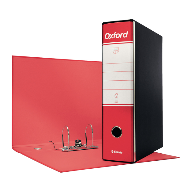  Registratore Oxford G85 - dorso 8 cm - protocollo 23 x 33 cm - rosso - Esselte 