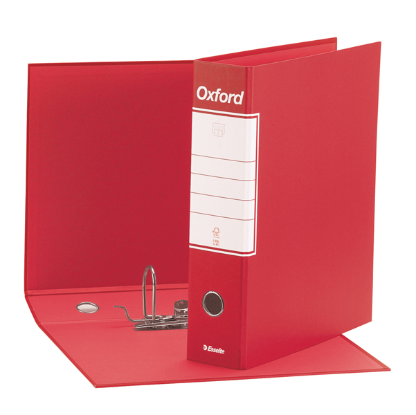 Registratore Oxford G83 - dorso 8 cm - commerciale 23 x 30 cm - rosso - Esselte 
