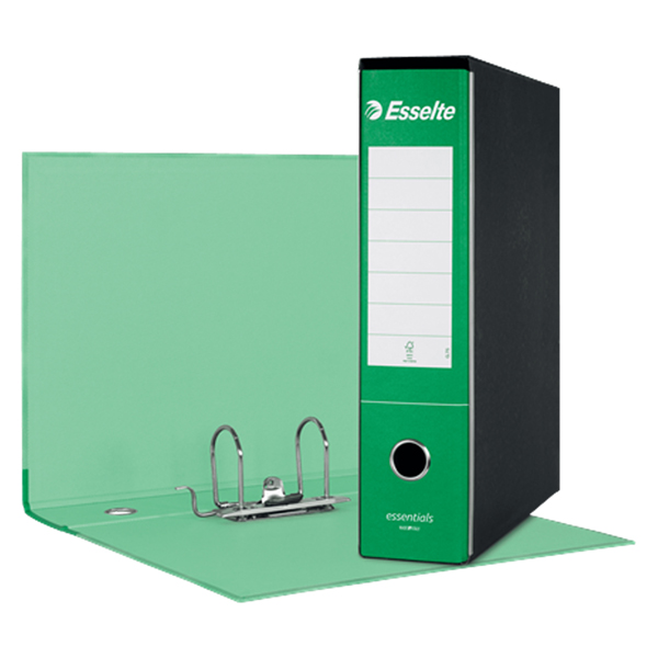  Registratore Essentials G75 - dorso 8 cm - protocollo 23 x 33 cm - verde - Esselte 