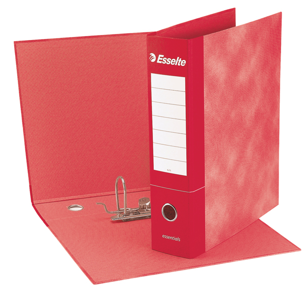  Registratore Essentials G73 - dorso 8 cm - commerciale 23 x 30 cm - rosso - Esselte 