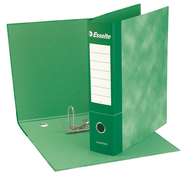  Registratore Essentials G73 - dorso 8 cm - commerciale 23 x 30 cm - verde - Esselte 