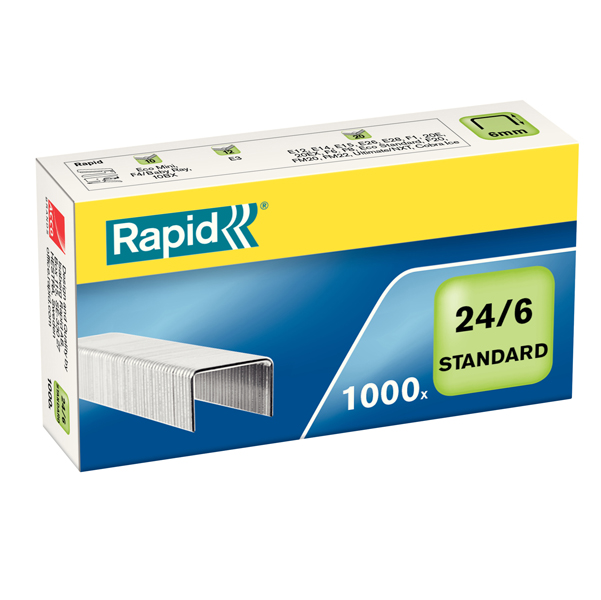  Punti Rapid Standard - 24/6 - acciaio zincato - metallo - Rapid - conf. 1000 pezzi 