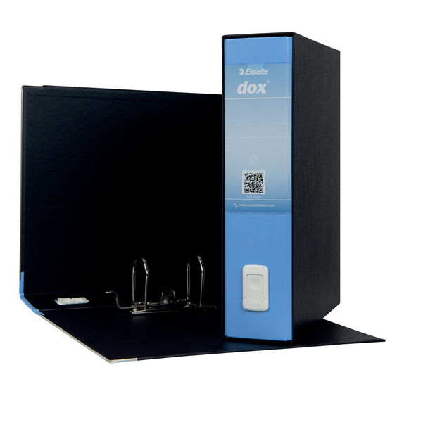  Registratore Dox 2 - dorso 8 cm - protocollo 23 x 34 cm - azzurro - Esselte Dox 