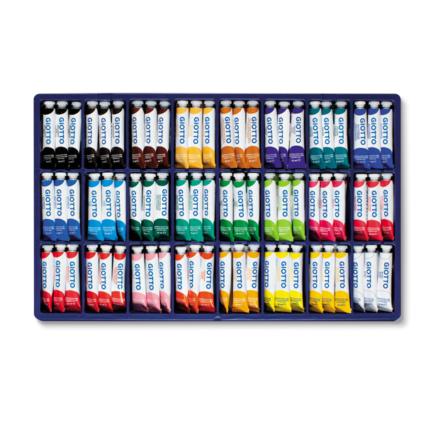  Vetrine assortimento - 12ml - colori assortiti - Giotto - 144 tubetti assortiti 