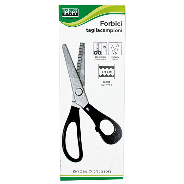  Forbici Zig Zag - 19 cm - lama in ghisa - nero - Lebez 