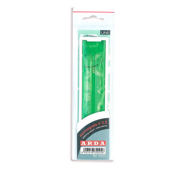  Normografo lettere e cifre Uni - 3mm - verde - Arda 