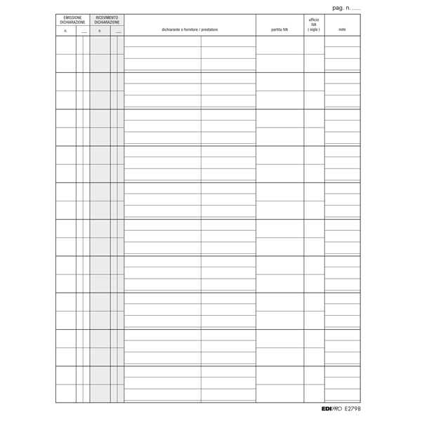  Registro dichiarazione esportatori - 31 x 24cm - 100 fogli - Edipro 