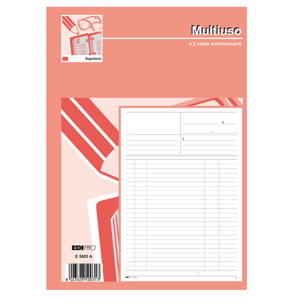  Blocco multiuso bianco - 50/50 fogli autoricalcanti - 31 x 21cm - Edipro 