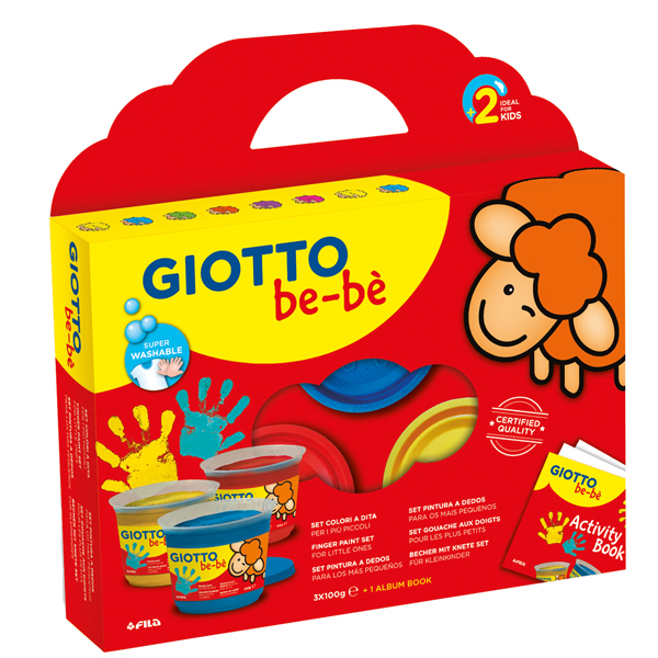  Supercolori a dita - 100 ml - rosso, blu, giallo - Giotto - conf. 3 pezzi 