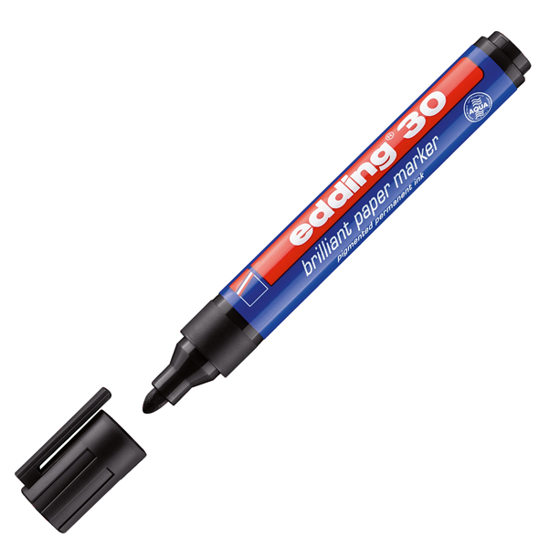  Marcatore permanente 30 - punta tonda - da 1,5 a 3 mm - nero - Edding 
