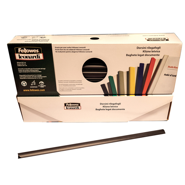  Dorsetti tondi per rilegatura - 8 mm - nero - Fellowes - scatola 50 pezzi 